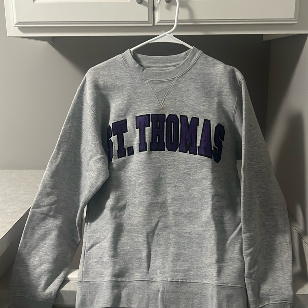 NWOT * Big Cotton Grey University of St Thomas Crewneck Sweatshirt Size Small